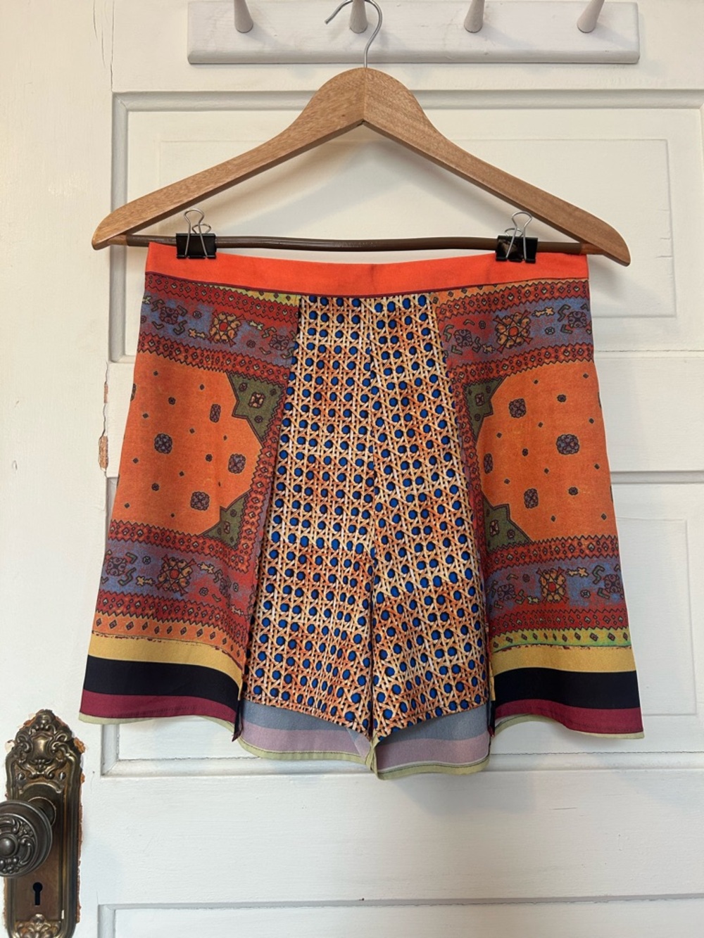Clover Canyon Orange Multicolor Printed Skort